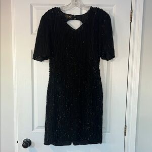 Chic Black Mini Dress with Sparkle Details